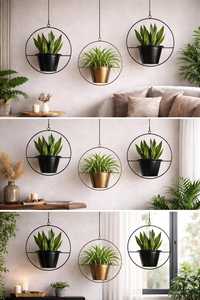 Macetero Colgante Decorativo de Hierro para Jardín Elegance, Maceteros Colgantes de Metal Creativos al por Mayor, Maceta Decorativa de Pared para Balcón del Hogar - Product Image 3