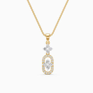 Collar de Diamantes en Oro Rosa, Corte Brillante Redondo, Color G, Piedra Natural, Clásico para Mujer, Uso Diario - Product Image 3