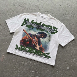 เสื้อยืดกราฟิกวินเทจทรงโอเวอร์ไซส์สั่งทำพิเศษ ผ้าฝ้าย 100% สไตล์สตรีทแวร์แบบทำสีซีด ย้อมสีแบบแอซิดวอช ผู้ผลิตแบบ OEM ODM - Product Image 2