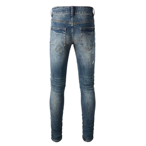 Jeans Ajustados para Hombre, Estilo Vintage, Azules, Rotos, Desgastados, Pantalones de Mezclilla Apilados, Venta al Por Mayor - Product Image 1
