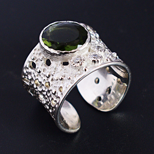 Anillo de Plata de Ley 925 con Circonita Cúbica y Moldavita, Estilo Vintage, para Bodas, Venta Caliente 2026 - Product Image 3