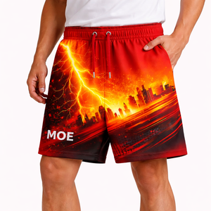 Pantalones Cortos Deportivos para Hombre, con Estampado Gráfico, de Poliéster, con Cordón Ajustable, para Gimnasio y Entrenamiento, Logotipo Personalizado, Suministro al por Mayor - Product Image 1