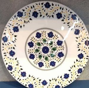 ABK IMPEX Tabla de Amasar Ecológica de Mármol Blanco con Diseño Floral, Rodillo Chakla, Tabla para Repostería, Esmaltada, para Hacer Roti, Directo de India - Product Image 2