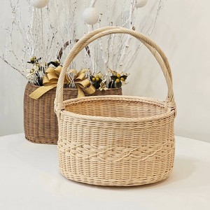 Cesta de regalo versátil para recién nacidos, hecha a mano, de mimbre natural, cestas de flores tejidas. - Product Image 1