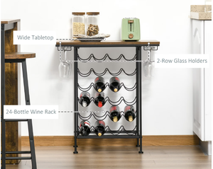 Wine Bottle Organizer with Glass Stemware Holder Metal Wine <b>Rack</b> for Kitchen Dining Bar Counter Space-Saving Tabletop - Product Image 4