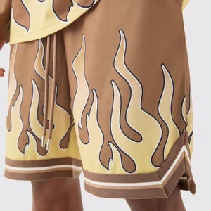 Pantalones Cortos de Baloncesto de Alta Calidad, Tendencia de Moda, Tejido Liso Teñido, Estilo Urbano, Costuras Completas - Product Image 6