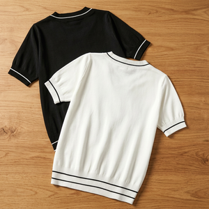 2026 <b>Cute</b> <b>Tshirts</b> Best Collection O-neck Short Sleeve Women's Casual Solid Eco-Friendly Summer Knitted Spandex/Cotton - Product Image 2