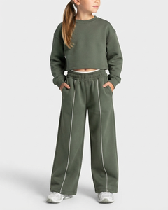 Conjunto Deportivo para Niña, Sudadera de Felpa Francesa, Pantalones Deportivos, Conjunto Deportivo para Niña, Invierno, Informal, Ropa Deportiva para Entrenamiento - Product Image 4