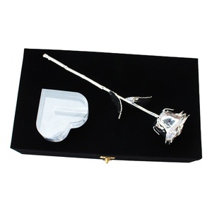 24K chapado en oro puro flor Rosa símbolo de amor 24K oro rosa con excelente caja de regalo + certificado de autenticidad - Product Image 1