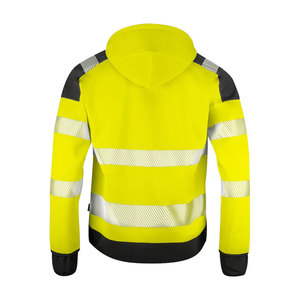 High Visibility <b>Orange</b> Hoodie With Reflective Stripes Men's Workwear Polyester Material Safety <b>Jacket</b> Adult Size - Product Image 6