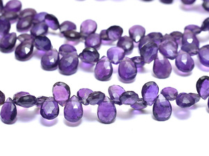 Cuentas facetadas de amatista AAA+ de 6x8 mm, cuentas sueltas de amatista africana púrpura natural, piedras semipreciosas para joyería. - Product Image 2