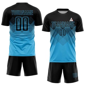 Uniforme de Fútbol, Camiseta y Pantalones Cortos, Diseño Personalizado para Equipos, 100% Poliéster, Cuello en V, Unisex, Personalizable, Secado Rápido, Transpirable - Product Image 1