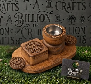 Brûleur d'encens en bois artisanal de qualité supérieure, boîte de rangement pour Bakhoor Oud, coffret cadeau artisanal pour l'Aïd et le Ramadan, décoration d'intérieur - Product Image 1
