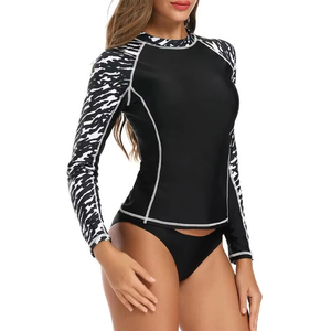 Camiseta de Compresión Deportiva para Mujer, Diseño Moderno, Ligera, con Costuras en Contraste y Mangas Estampadas, para Running y Gimnasio - Product Image 6