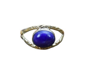925 Sterling Silver Rhodium & Rose Gold Plated Fancy Minimalist <b>Ring</b> with <b>Lapis</b> <b>Lazuli</b> for Women-Wedding & Party Gift - Product Image 1