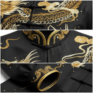 Hand Dragon Embroidered Deco Design Karate Gi Uniform Martial <b>Arts</b> Training Loose Fitted OEM ODM Custom Kung Fu Uniform <b>Set</b> - Product Image 4