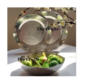 Ensemble de deux bols à fruits classiques en métal martelé, écologiques, de formes différentes, qualité supérieure, pour servir des collations et des aliments - Product Image 3