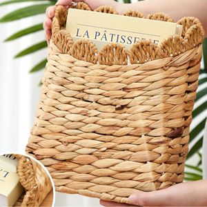Handwoven Water Hyacinth <b>Wall</b> Basket Scalloped, Premium Indoor <b>Decorative</b> Flower Holder, Vietnam <b>Wicker</b> Hanging Basket Wholesale - Product Image 4