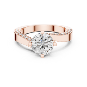 Bague élégante en or blanc 18 carats avec diamant solitaire rond de 1,5 carat cultivé en laboratoire et pierres latérales, idéale pour mariage, fiançailles, soirée, usage quotidien ou professionnel. - Product Image 5