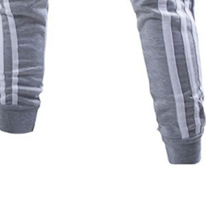 <b>Men's</b> Gray Sweatpants Elastic Waist Drawstring Side Stripe Casual <b>Joggers</b> Knitted Breathable Autumn Wear - Product Image 5