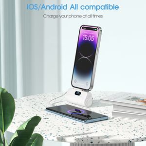 5000mAh <b>Mini</b> Power Bank Portable <b>Charger</b> with Built-In IOS & <b>USB</b>-C Cable LED Display - Product Image 5
