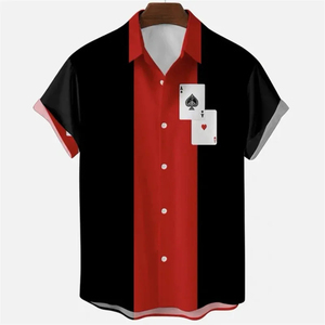 เสื้อเชิ้ตผู้ชายผ้าโพลี/คอตตอนพิมพ์ลาย ปกคอพับ ระบายอากาศได้ดี เป็นมิตรกับสิ่งแวดล้อม น้ำหนักเบา สวมใส่สบาย เหมาะสำหรับวันหยุดพักผ่อน ชายหาด ปาร์ตี้ ฤดูร้อน - Product Image 3