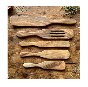 Spatule de cuisine portable en bois avec poignée, idéale pour le camping et les aliments pour bébé, cuillère plate, compatible lave-vaisselle et à prix abordable - Product Image 4