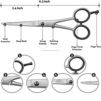 Ciseaux de barbier professionnels pour droitiers en acier inoxydable à lame droite, tranchants, kit d'outils de beauté pour salon inclus