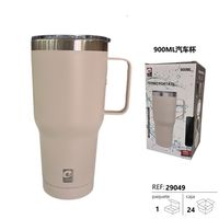 Vaso Térmico Portátil de Acero Inoxidable de 900 ml para Auto, Aislamiento Térmico de Más de 24 Horas, Diseño Minimalista, Uso en Exteriores, Listo para Viajar