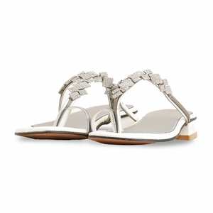 <b>White</b> Ladies <b>Heeled</b> Sandals Fancy Chappal Style FN0729 Model - Product Image 3
