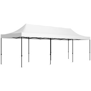 Tenda Ombreggiante Autoportante Bianca 9.5x28 con Borsa per il Trasporto e Tessuto in PVC/Poliestere per Facili Riunioni e Spostamenti all'Aperto - Product Image 1