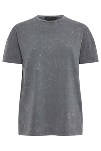 เสื้อยืดคอกลมแขนสั้นผู้หญิง ผ้าฝ้ายเจอร์ซีย์ 100% ทรงหลวม สีเทาล้วน สวมใส่สบายๆ - Product Image 6