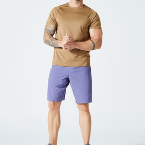 Camiseta de Punto para Hombre, Cuello Redondo, Color Sólido, Manga Corta, Corte Ajustado, Casual, Largo Regular, Secado Rápido, Manga Raglán, Poliéster Jersey - Product Image 3
