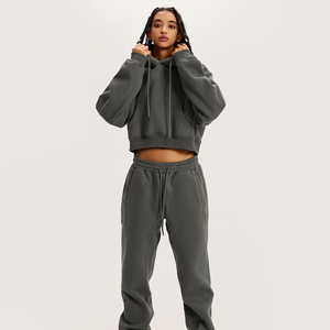 High Quality Low Reasonable Price Custom Casual Streetwear Oversized Crop Hoodie for <b>Women</b> Crop Hoodies Wholesale Manufacturer - Product Image 3