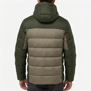 Men Color Block Hooded Puffer Jacket Premium Winter <b>Bubble</b> <b>Coat</b> Lightweight Insulated Outdoor Streetwear Full Zip Warm Jacket - Product Image 5