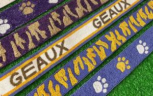Sangle de sac perlée ROIT LAISEZ Violet Vert Or Poignée Tendance Colorée - Product Image 2