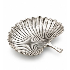 Cuenco decorativo clásico de hoja de ginkgo plateada, bandeja de dulces con forma de hoja de metal de aluminio, centro de mesa, bandeja decorativa para el hogar - Product Image 1