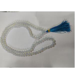 Collier de perles Japamala en opalite de qualité supérieure, fait main, pour la pleine conscience, le soulagement du stress et le bien-être émotionnel, en vente - Product Image 2