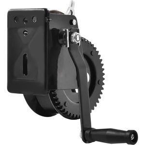 Treuil manuel robuste de 1600 lb avec sangle en polyester de 33 pieds et cliquet bidirectionnel pour remorque de bateau – Treuil à manivelle bidirectionnel - Product Image 2