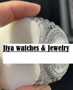 Reloj de Lujo para Hombre, de Acero Inoxidable, Analógico, con Movimiento Mecánico Miyota, Cristal con Diamantes, Claridad VVS, Estilo Hip Hop, Moissanita - Product Image 1