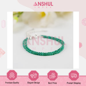 Proveedor Líder de Joyería de Moda de Lujo al por Mayor de Primera Calidad, Tobillera Unisex de Cristal de Jade Verde de 7 Pulgadas - Product Image 3