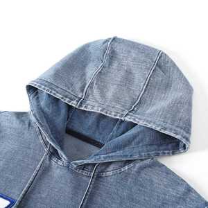 Sweat à capuche en denim Zeta Phi Beta 1920, délavage foncé, broderie chenille, vêtements de sororité grecque, unisexe, coton premium - Product Image 3