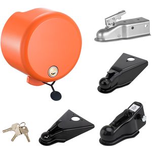 Lucchetto per Gancio Traino Rinforzato per Rimorchi, Adatto a Attacchi a Sfera da 1 7/8 e 2 2 5/16 Pollici, Sicurezza a 4 Chiavi, Accessorio per Controllo Carico a Lingua Dritta - Product Image 1