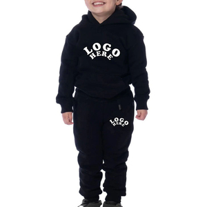 Conjunto de Sudadera con Capucha Azul y Pantalones Deportivos, Traje Deportivo Informal de Color Sólido, Manga Larga, Corte Holgado para Niños, Ropa de Otoño - Product Image 4