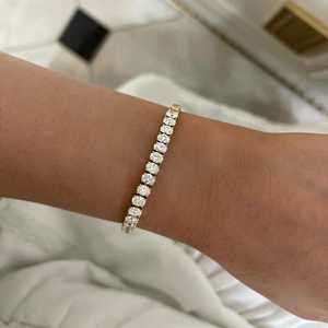 Oval Lab Grown Diamond Tennis <b>Bracelet</b> Custom 14k 18k <b>Solid</b> Gold Classic Statement Everyday Wear Modern Luxury Jewelry Wholesale - Product Image 6