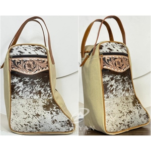 Sac à chaussures en cuir de vachette fait main, sac de rangement durable en toile pour chaussures, idéal pour les voyages, la gym, le travail, organisateur léger à fermeture éclair pour chaussures - Product Image 1