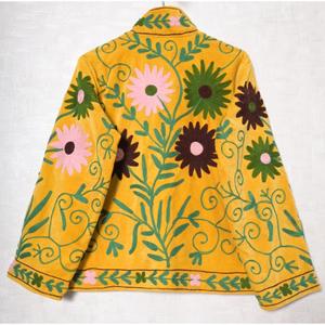 Veste en velours Suzani pour femmes, confectionnée à la main, vêtements ethniques pour festivals - Product Image 4