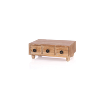 Coffret compact NONO à 3 tiroirs, style japonais, en teck et laiton, pour le rangement de bijoux, emballage cadeau