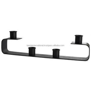 Bougeoir en fer à 4 cônes avec revêtement en poudre noire fini pour l'éclairage de la décoration de la maison et d'autres bocaux de bougeoirs - Product Image 1