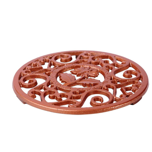 Wholesale Round Iron Trivet Vintage Heat Resistant Metal Hot Pot Holder Decorative Tabletop <b>Protector</b> Stand for Pots and Pans - Product Image 6